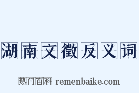 湖南文徵反义词是什么意思的图片